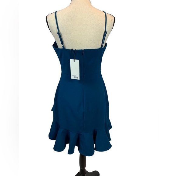 NWT Likely Sheila Asymmetrical Mini Dress Cerulean Blue  8 - Picture 3 of 11